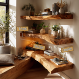 Ardorin Live Edge Solid Wood Floating Shelf SPA846446 - Timberustic Floating Shelf