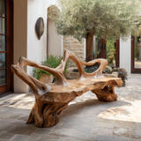 Ardovale Sculpted Solid Wood Outdoor Bench - Timberustic Bench