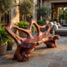 Ardovale Sculpted Solid Wood Outdoor Bench Mahogany - Timberustic Bench