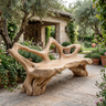 Ardovale Sculpted Solid Wood Outdoor Bench Natural Oak - Timberustic Bench