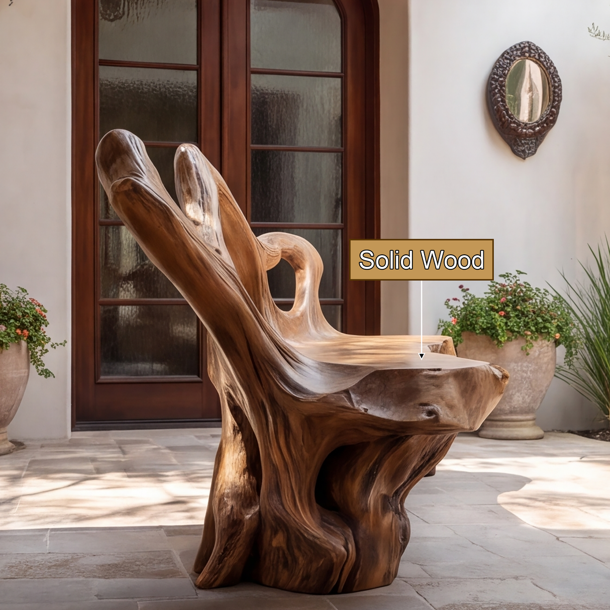 Ardovale Sculpted Solid Wood Outdoor Bench - Timberustic Bench