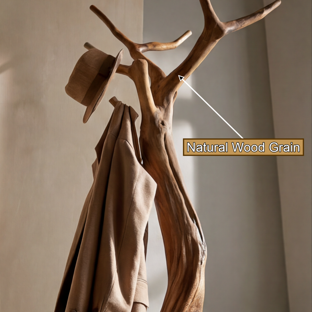 Ardoven Sculpted Solid Wood Tree Coat Rack - Timberustic Tree Coat Rack