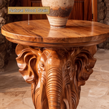 Arkenwald Handcrafted Elephant Pedestal Stand - Timberustic Pedestal Stand
