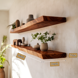 Arliven Live Edge Solid Wood Floating Shelf SPA383961 - Timberustic Floating Shelf