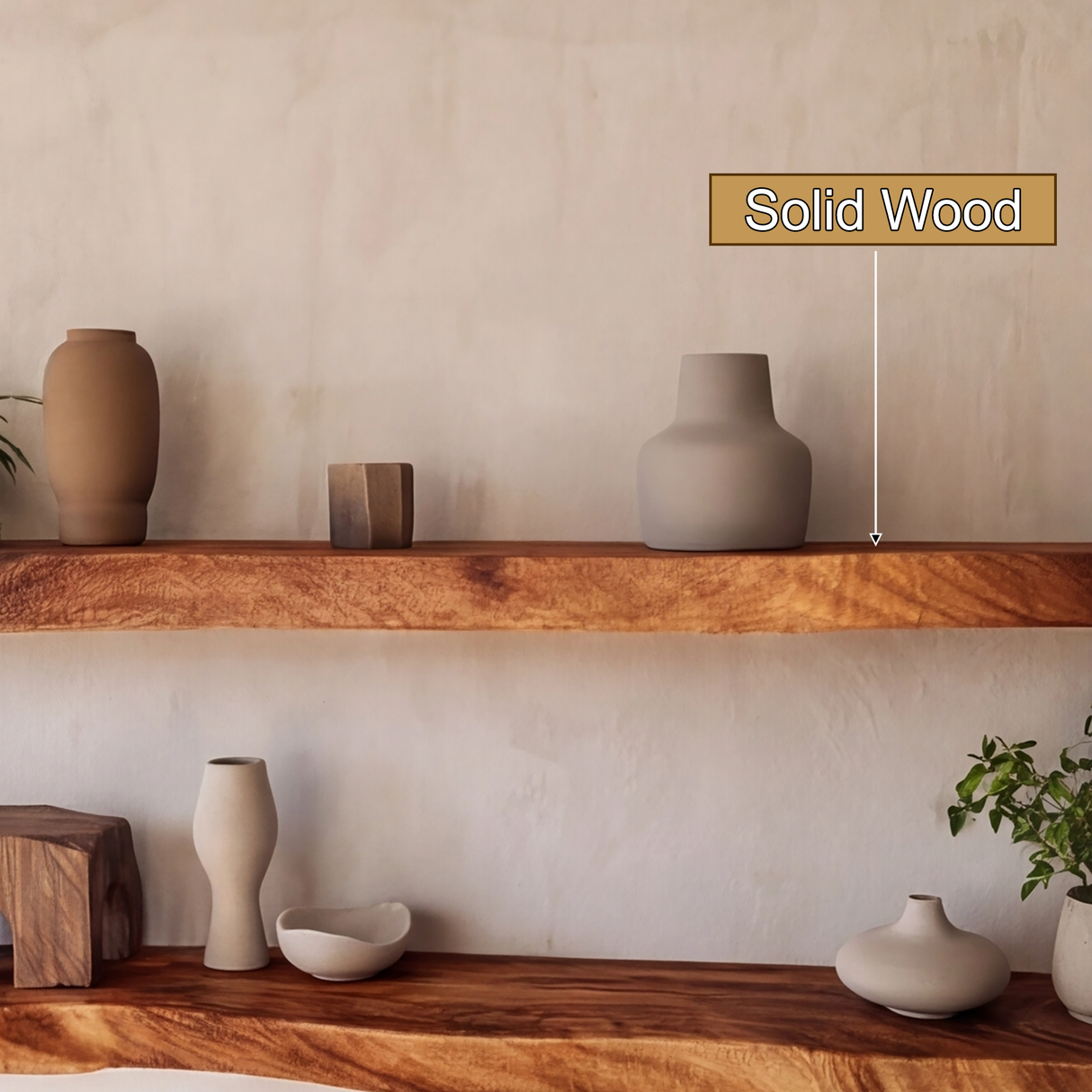 Arliven Live Edge Solid Wood Floating Shelf SPA383961 - Timberustic Floating Shelf