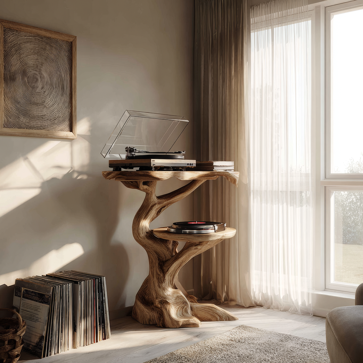 Arvandor Handcrafted Solid Wood Record Player Stand SPA126495