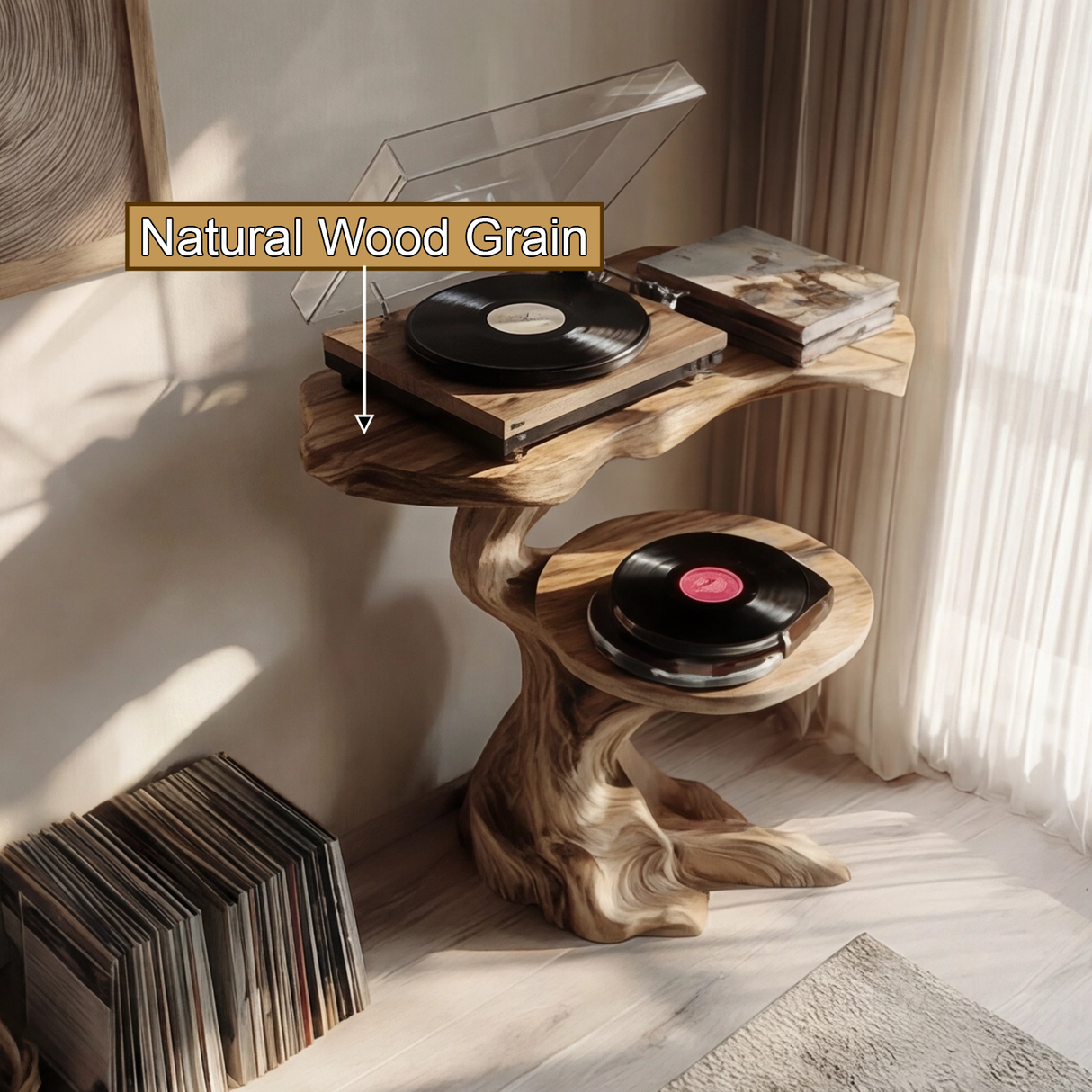 Arvandor Handcrafted Solid Wood Record Player Stand SPA126495