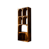Arvela Sculpted Solid Wood Decorative Bookshelf Brown - Timberustic Decorative Bookshelf