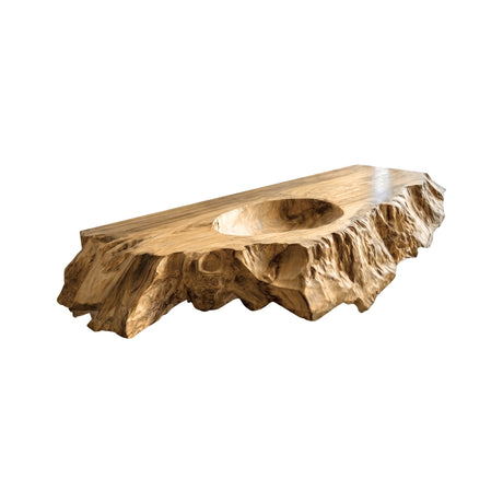Arvella Live Edge Solid Wood Floating Bathroom Vanity with Integrated Sink Natural Oak - Timberustic Floating Bathroom Vanity with Integrated Sink