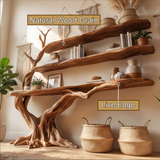 Arvella Sculpted Solid Wood Console Table with Shelves - Timberustic Console Table with Shelves