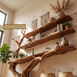 Arvella Sculpted Solid Wood Console Table with Shelves - Timberustic Console Table with Shelves