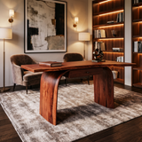 Arvello Handcrafted Solid Wood Desk with Drawers Mahogany - Timberustic Desk With Drawers
