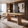 Arvello Handcrafted Solid Wood Desk with Drawers Natural Oak - Timberustic Desk With Drawers
