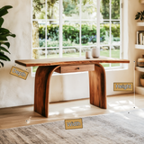 Arvello Handcrafted Solid Wood Desk with Drawers - Timberustic Desk With Drawers