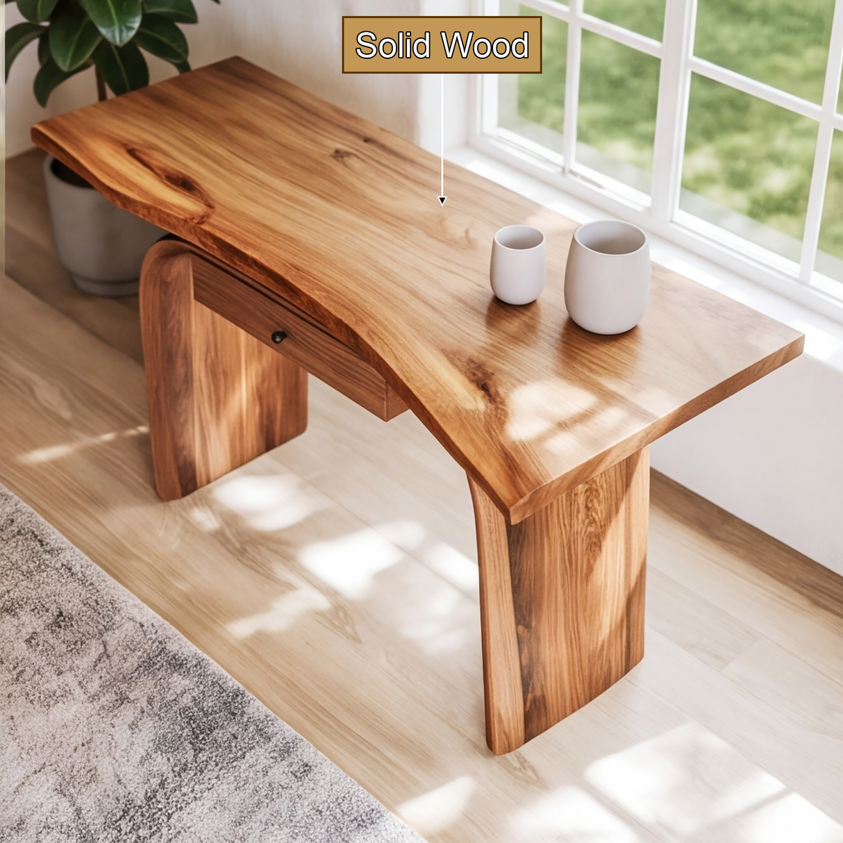 Arvello Handcrafted Solid Wood Desk with Drawers - Timberustic Desk With Drawers