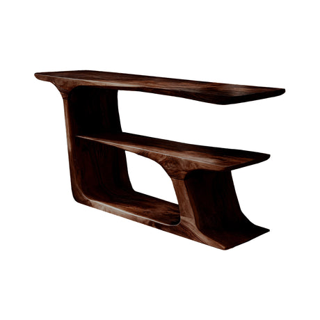 Arven Live Edge Solid Wood Console Table Dark Walnut - Timberustic Console Table