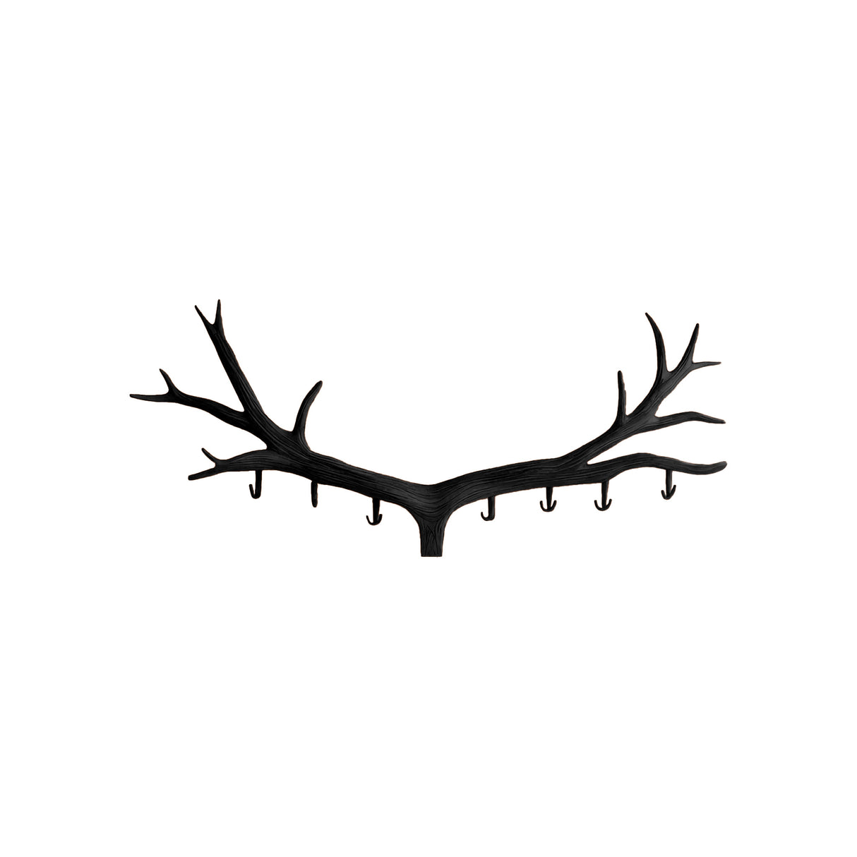 Arven Sculpted Solid Wood Wall Hook Rack Black - Timberustic Wall Hook Rack