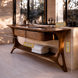 Arvessa Sculpted Solid Wood Freestanding Bathroom Vanity with Drawers - Timberustic Freestanding Bathroom Vanity with Drawers