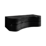 Arvessa Sculpted Solid Wood Floating Bathroom Vanity with Drawers Black - Timberustic Floating Bathroom Vanity With Drawers