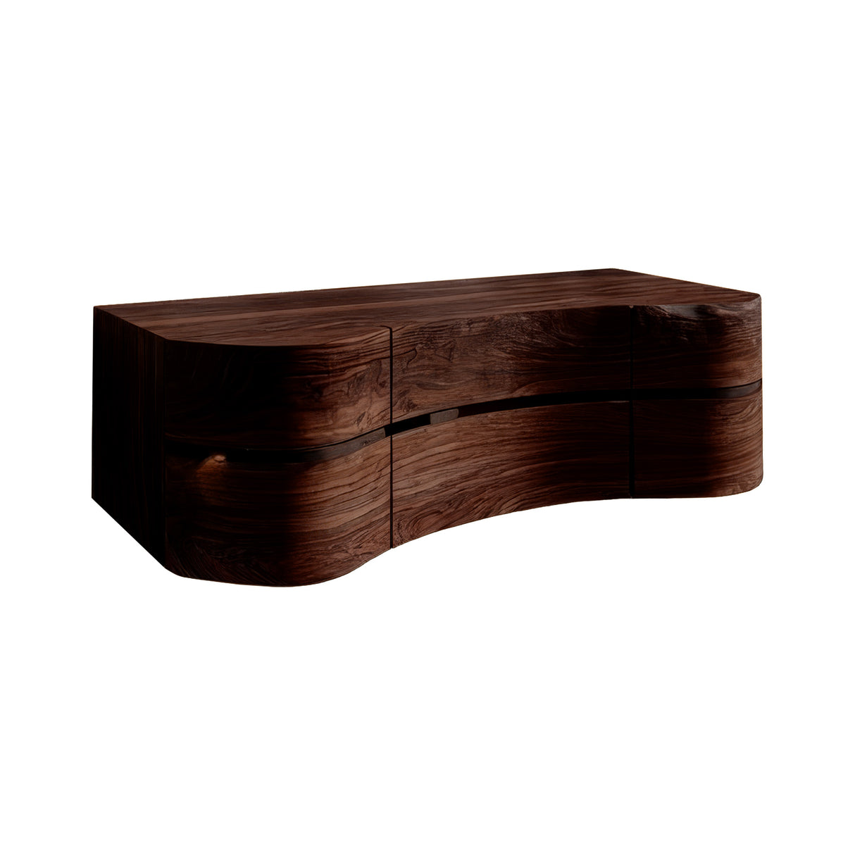 Arvessa Sculpted Solid Wood Floating Bathroom Vanity with Drawers Dark Walnut - Timberustic Floating Bathroom Vanity With Drawers