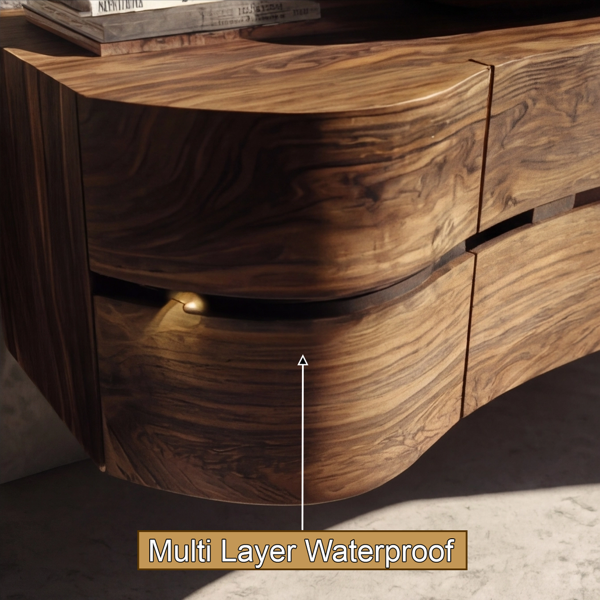 Arvessa Sculpted Solid Wood Floating Bathroom Vanity with Drawers - Timberustic Floating Bathroom Vanity With Drawers
