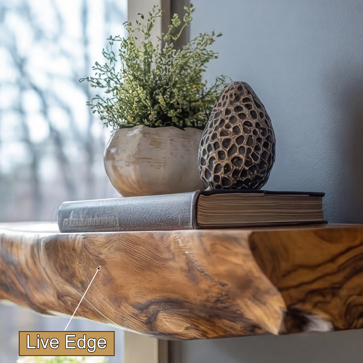 Arveth Live Edge Solid Wood Floating Shelf SPA205208 - Timberustic Floating Shelf