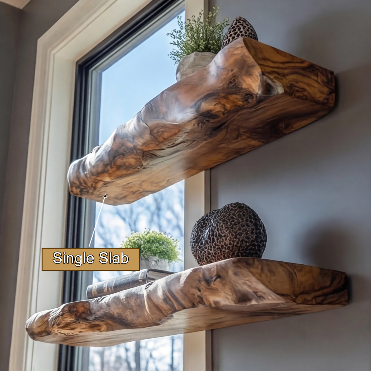 Arveth Live Edge Solid Wood Floating Shelf SPA205208 - Timberustic Floating Shelf