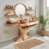 Arveth Sculpted Solid Wood Freestanding Bathroom Vanity with Open Storage - Timberustic Freestanding Bathroom Vanity with Open Storage