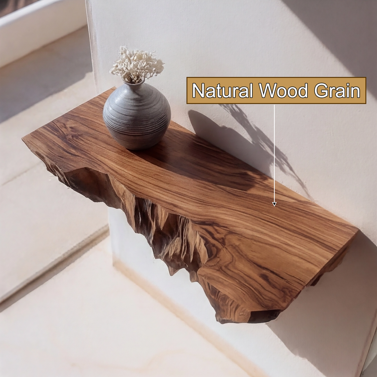 Arvethon Live Edge Solid Wood Mountain Floating Shelf SPA457632 - Timberustic Floating Shelf