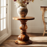 Arvethon Solid Wood Pedestal Stand - Timberustic Pedestal Stand
