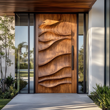 Arvexa Sculpted Solid Wood Rectangular Single Door - Timberustic Door
