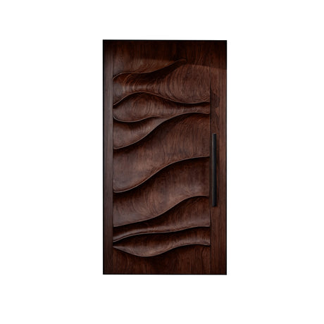 Arvexa Sculpted Solid Wood Rectangular Single Door Dark Walnut - Timberustic Door