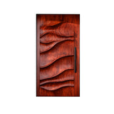 Arvexa Sculpted Solid Wood Rectangular Single Door Mahogany - Timberustic Door