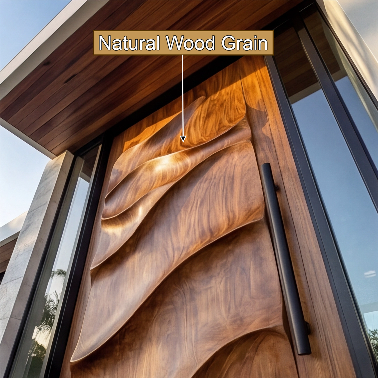 Arvexa Sculpted Solid Wood Rectangular Single Door - Timberustic Door