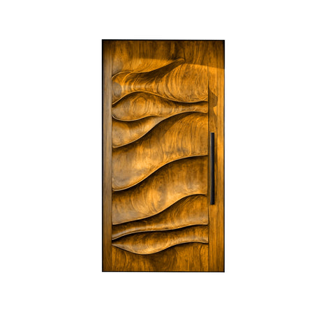 Arvexa Sculpted Solid Wood Rectangular Single Door Teak - Timberustic Door