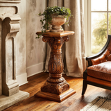 Arvion Handcrafted Solid Wood Pedestal Stand - Timberustic Pedestal Stand