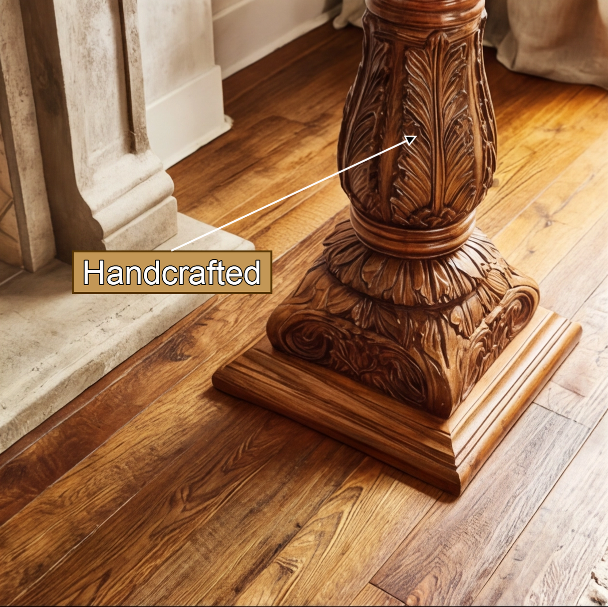Arvion Handcrafted Solid Wood Pedestal Stand - Timberustic Pedestal Stand