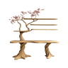 Arvion Live Edge Solid Wood Console Table with Shelves Natural Oak - Timberustic Console Table with Shelves