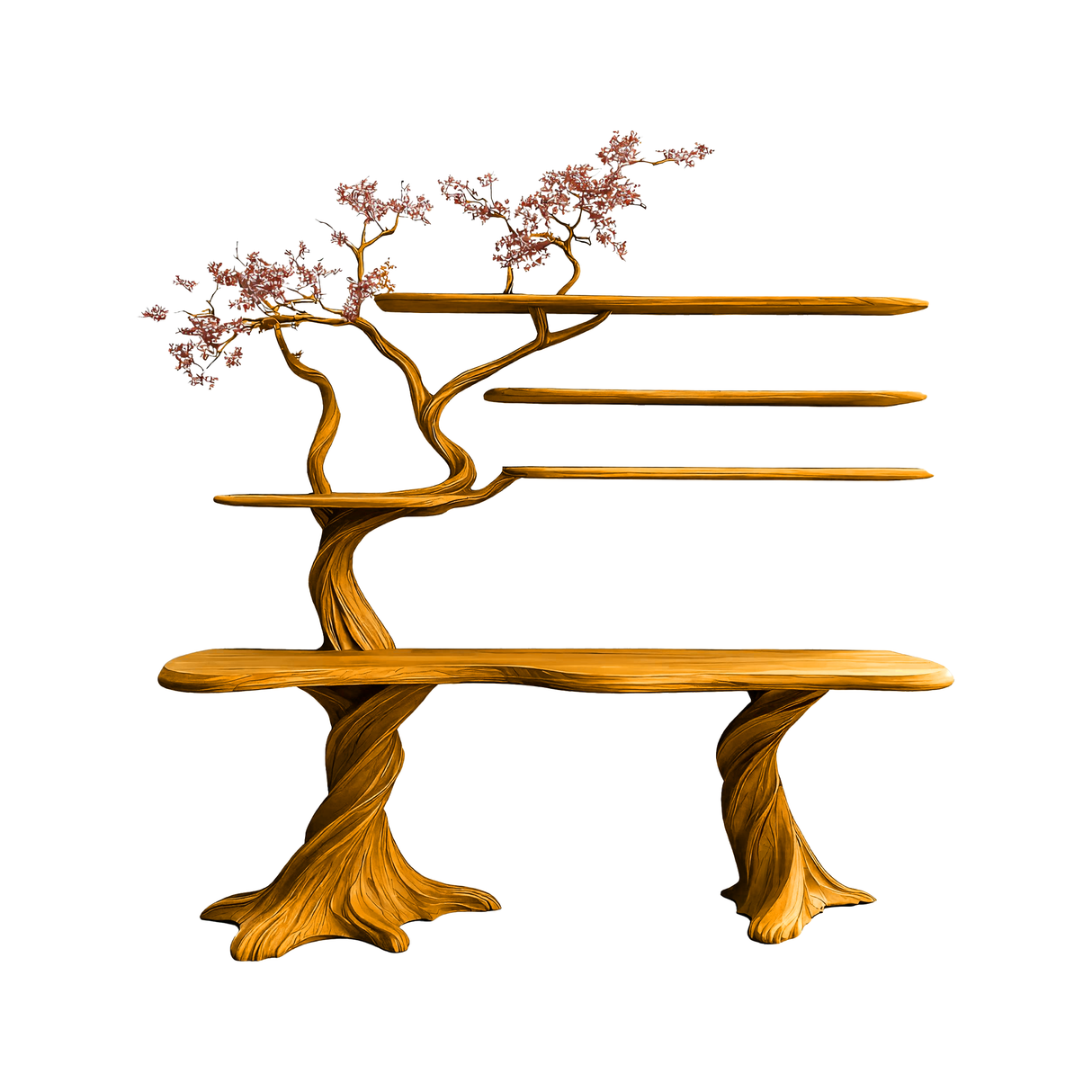 Arvion Live Edge Solid Wood Console Table with Shelves Teak - Timberustic Console Table with Shelves