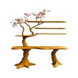 Arvion Live Edge Solid Wood Console Table with Shelves Teak - Timberustic Console Table with Shelves