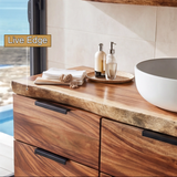 Arvion Live Edge Solid Wood Floating Bathroom Vanity with Drawers SPA245566 - Timberustic Floating Bathroom Vanity With Drawers