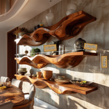 Arvion Sculpted Solid Wood Floating Shelf SPA963205 - Timberustic Floating Shelf