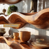 Arvion Sculpted Solid Wood Floating Shelf SPA963205 - Timberustic Floating Shelf
