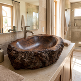 Ashenridge Handcrafted Solid Wood Ancient Bark Vessel Sink