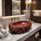 Ashenridge Handcrafted Solid Wood Ancient Bark Vessel Sink