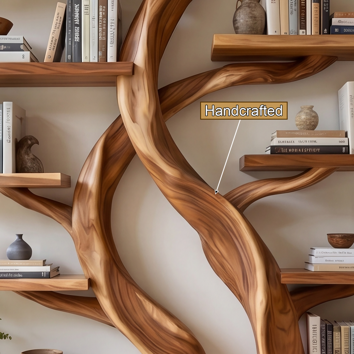 Ashenridge Handcrafted Solid Wood Tree Bookshelf