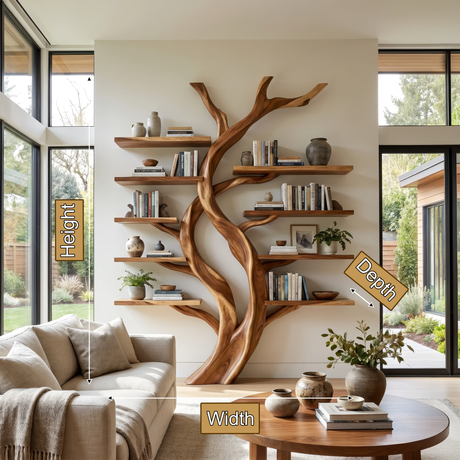 Ashenridge Handcrafted Solid Wood Tree Bookshelf - Timberustic Tree Bookshelf