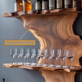 Ashenvale Live Edge Handcrafted Floating Wine Shelf SPA209955 - Timberustic Floating Wine Shelf