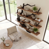 Ashgrove Handcrafted Solid Wood Floating Tree Bookshelf