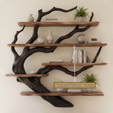 Ashgrove Handcrafted Solid Wood Floating Tree Bookshelf